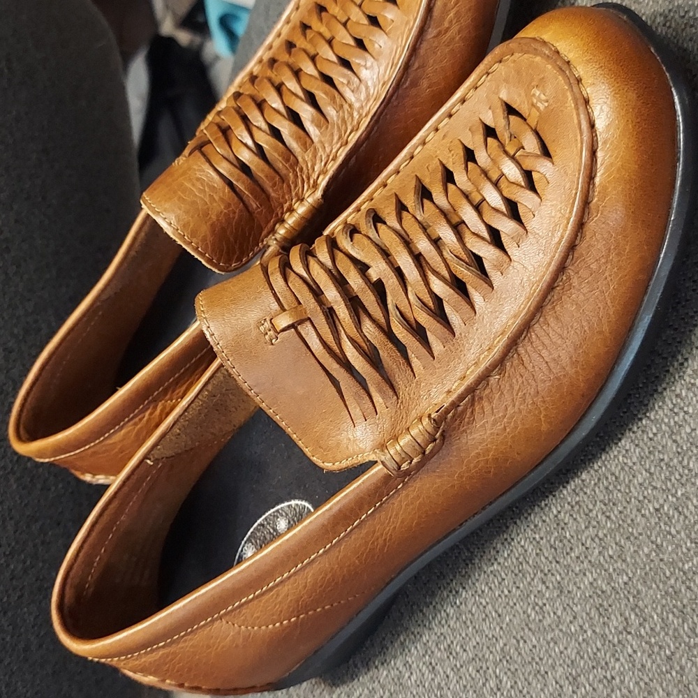 NEW Womens AETREX Tiana Woven Vamp Moccasin Tan Size 6.5 Retail $130